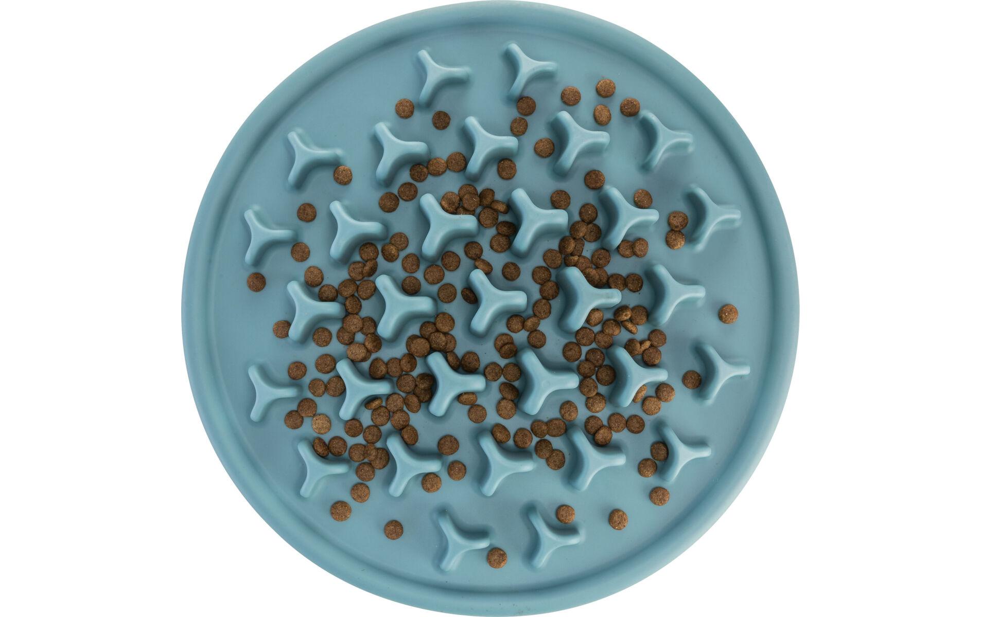 Futtermatte Slow Feeding Pillars, Ø 35 cm, BlauAnti-Schlingmatte