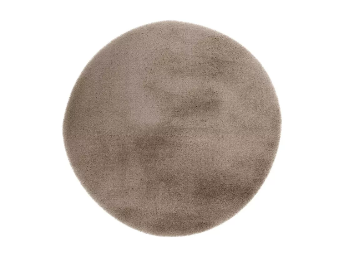 Tapis Uni Rond Doux à Poils Longs 