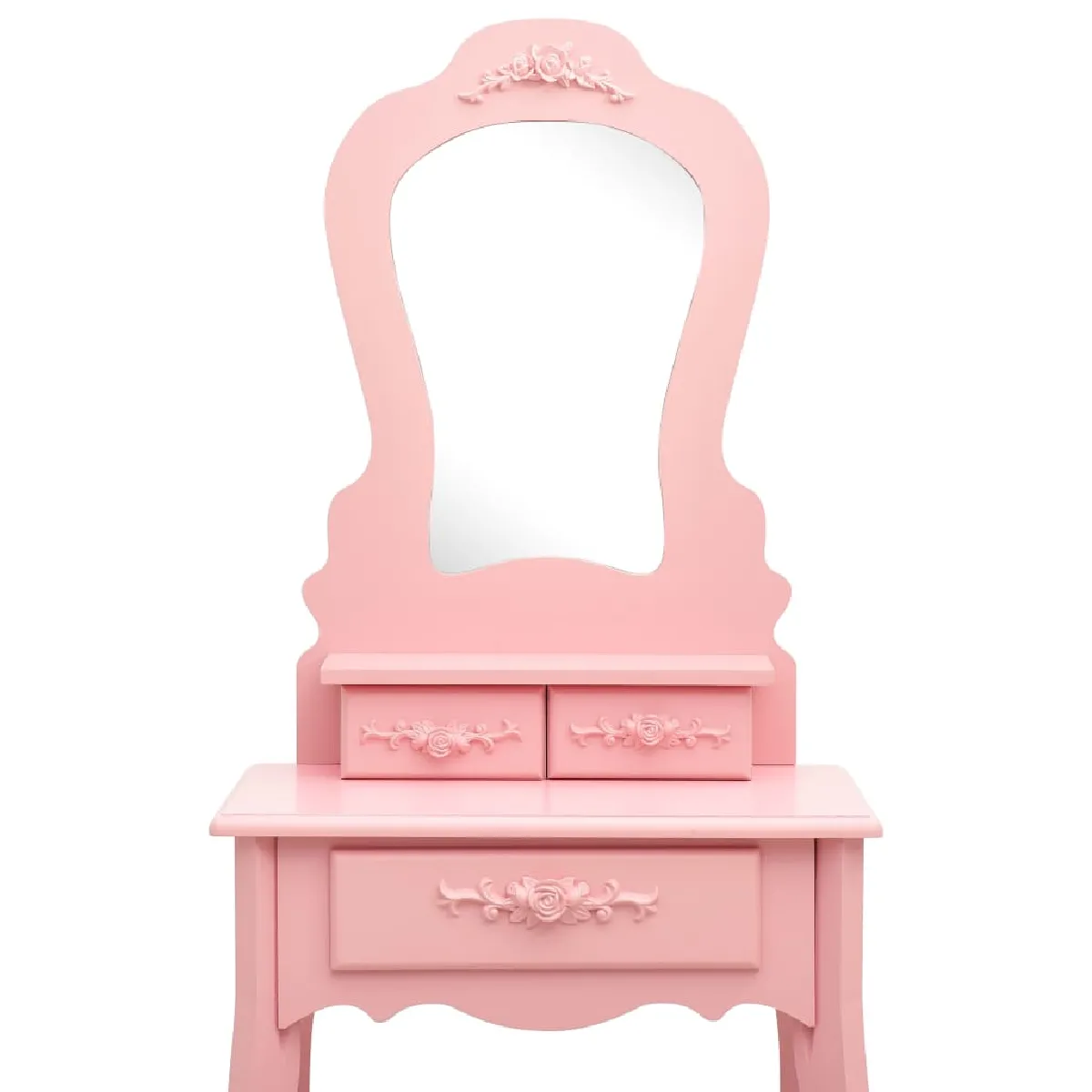 Helloshop26 Ensemble de coiffeuse et tabouret - Rose