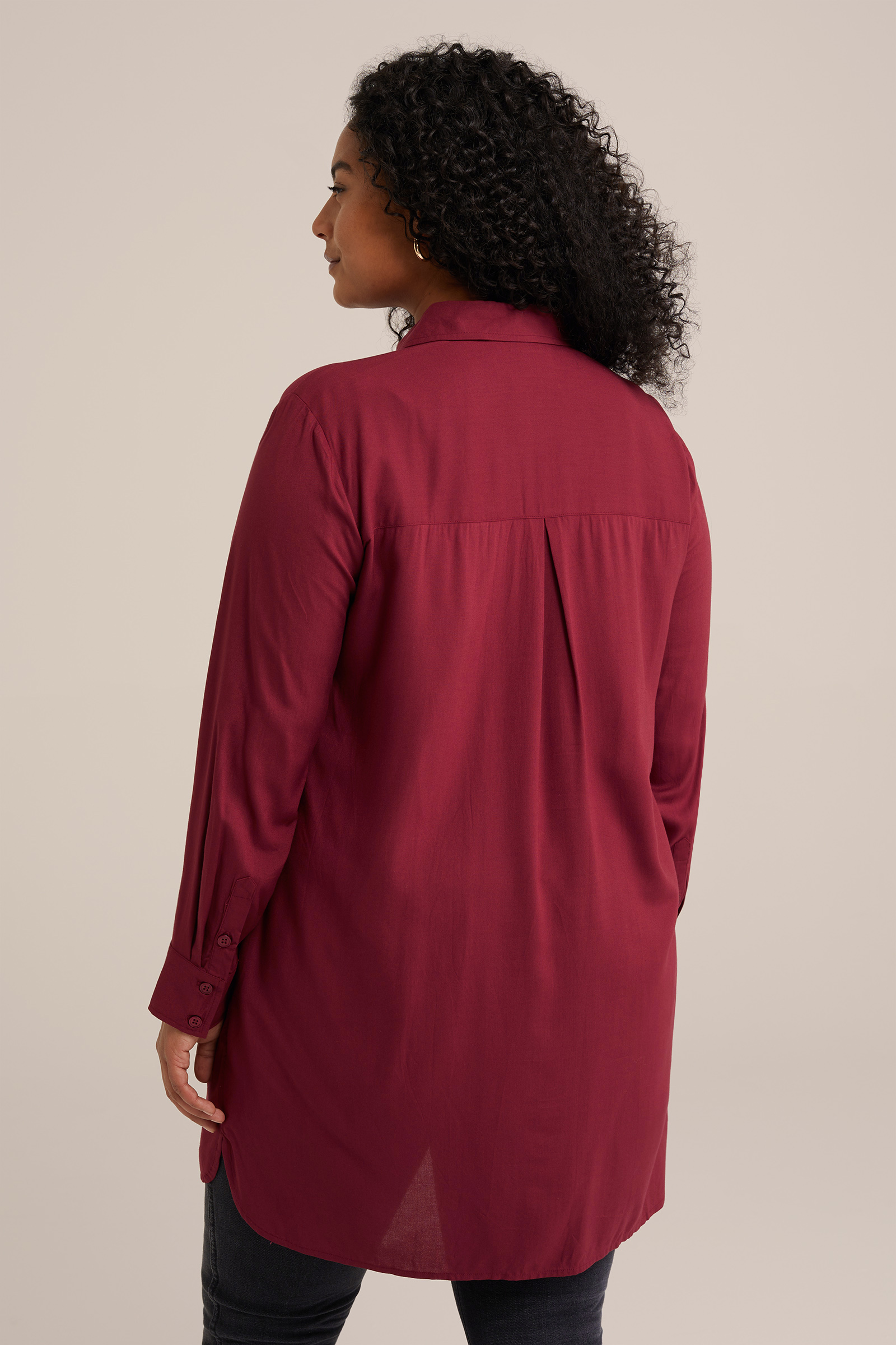 blouse - Curve WE Fashion Donkerrood