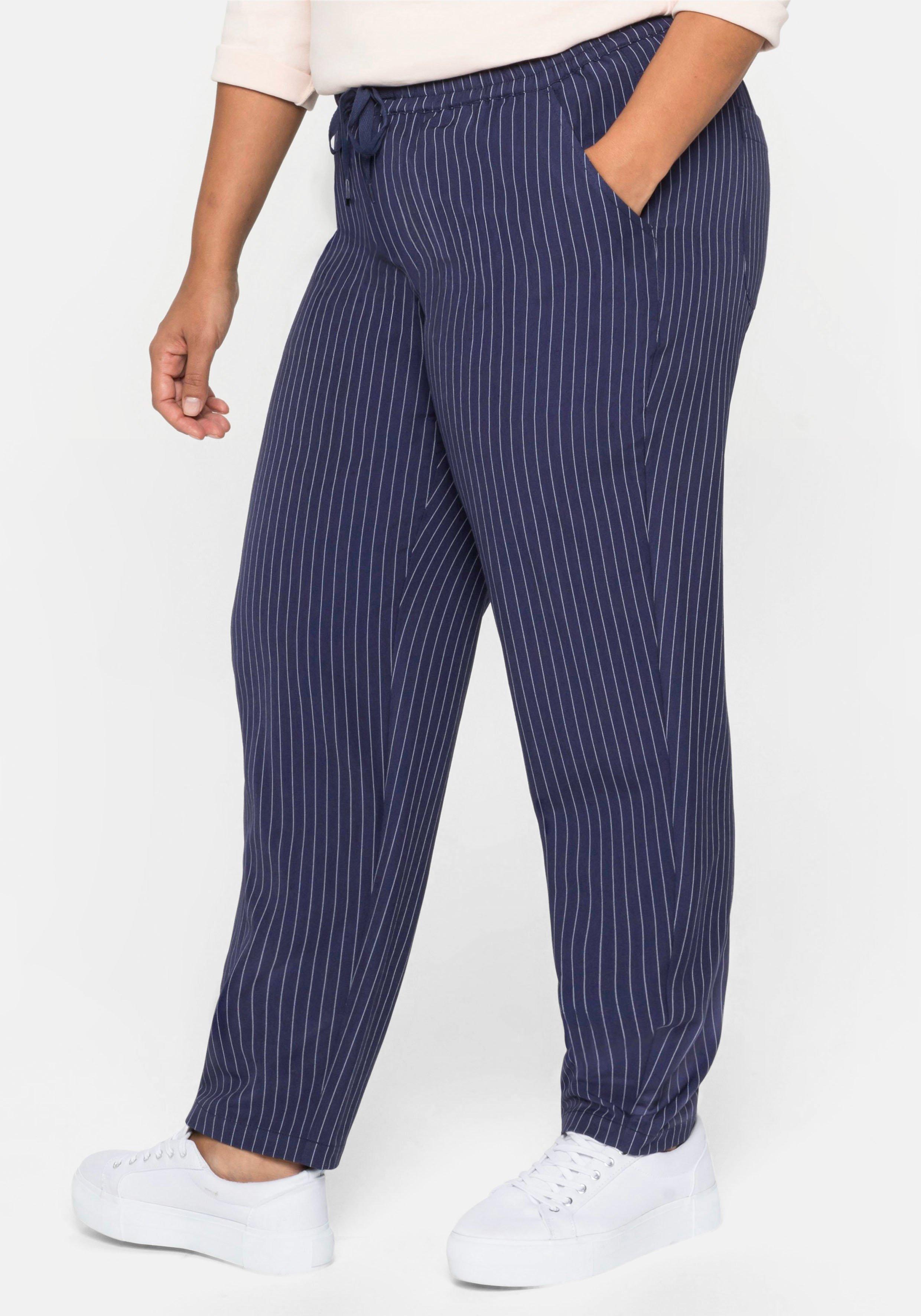 Joggpants mit Nadelstreifen und Bindeband