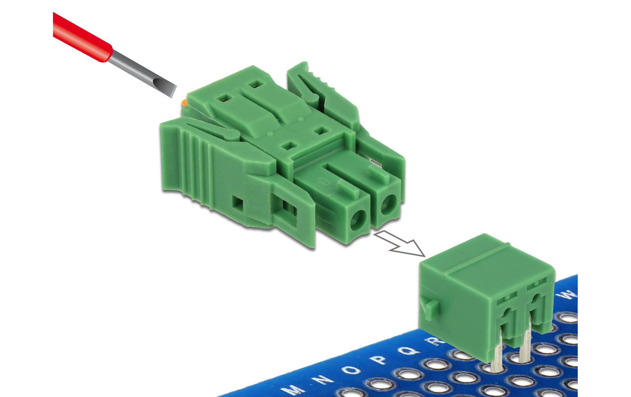 2Pin, 3.81 mm Rastermass horizontalDelock Terminalblock Set für Platine 2 Pin 3.81 mm Rastermass horizontal