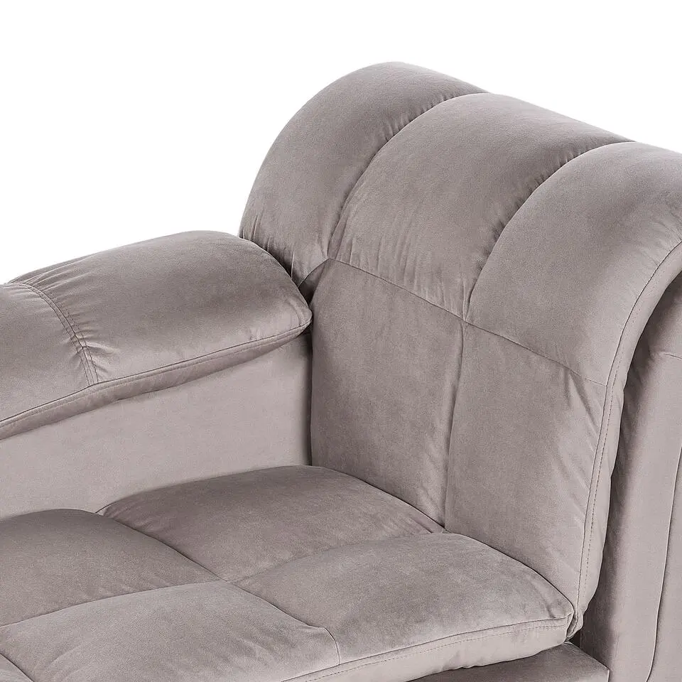 LORMONT - Chaise longue - Taupe - Rechterzijde - Fluweel