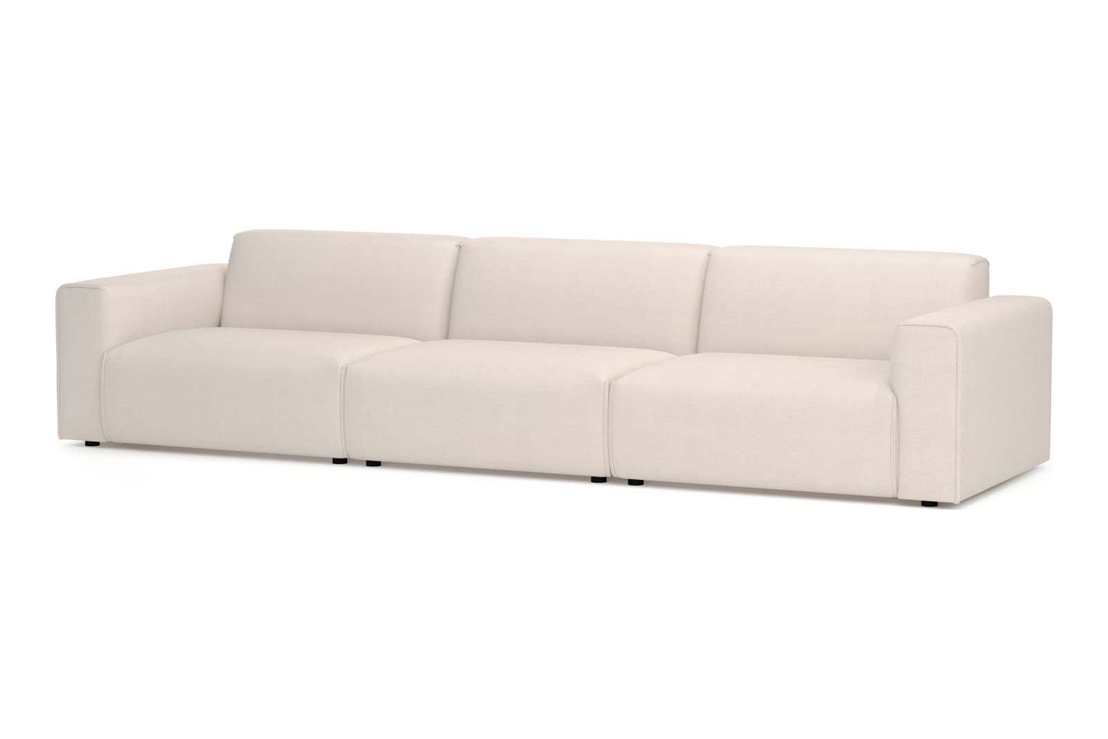Monaco Lux 3,5-seter sofa Tekstil Fjord 1 Ivory med sorte ben. Lux komfort.
