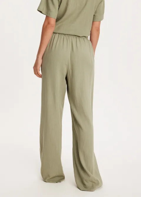 Linnen mix broek groen (GRN.O)