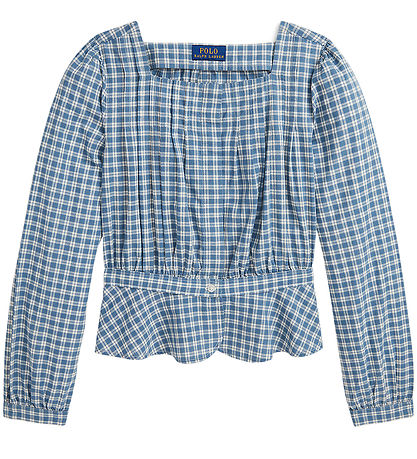 Polo Ralph Lauren Skjortebluse - Hemingway - Støvet Bl?/Hvidtern