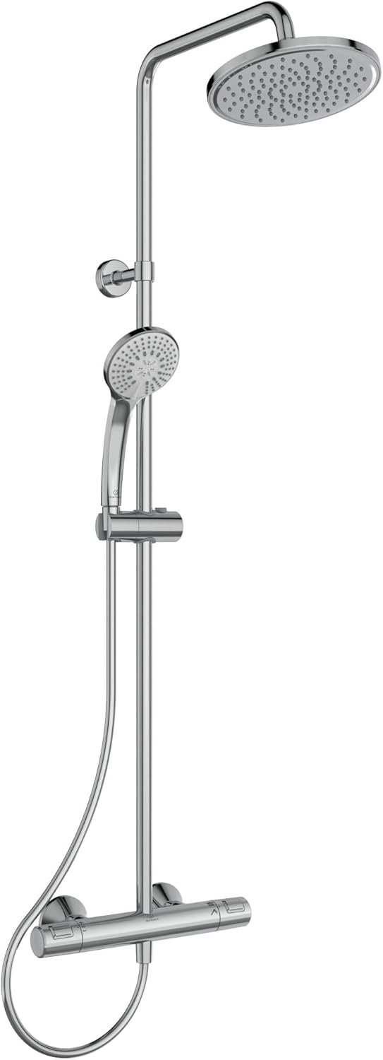 CERATHERM T25 | Duschsystem AP 315x492.5x1117 mm in chrom, 12.0 l/min (3 bar) | Thermostatfunktion, Wasser- & Energiesparend, CoolBody, Sicherheitssperre