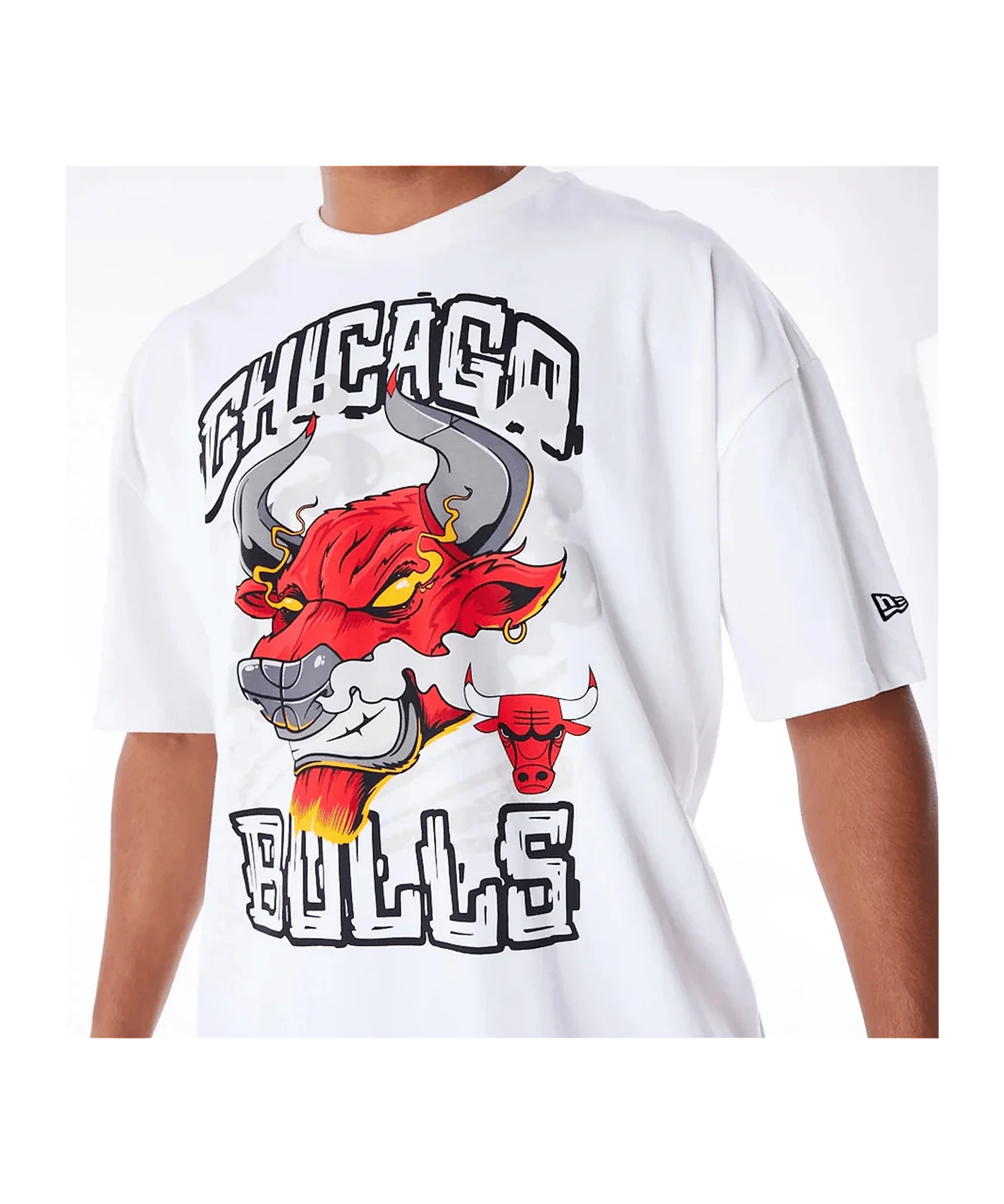 New Era NBA Chicago Bulls Graphic Oversized T-Shirt Weiss