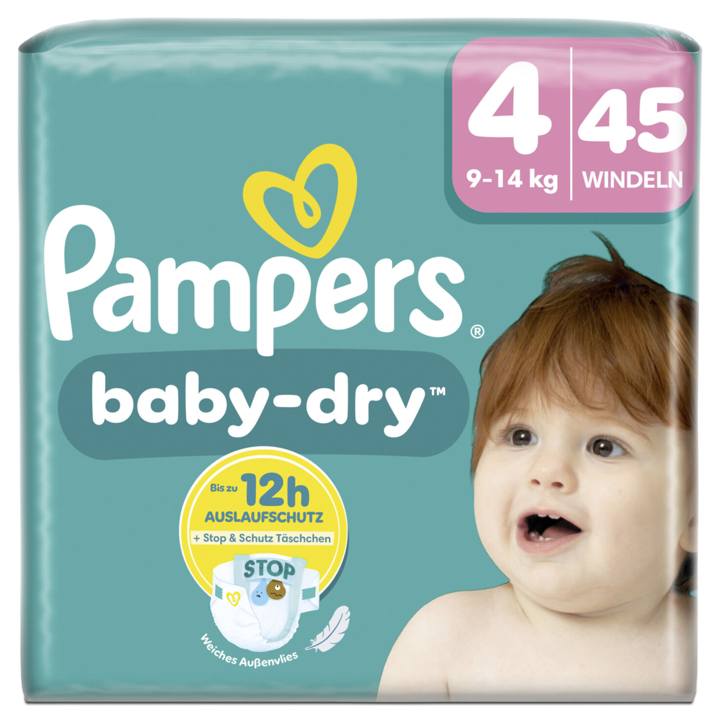 Pampers Baby Dry Grösse 4 Maxi 9-14kg 45 Stück