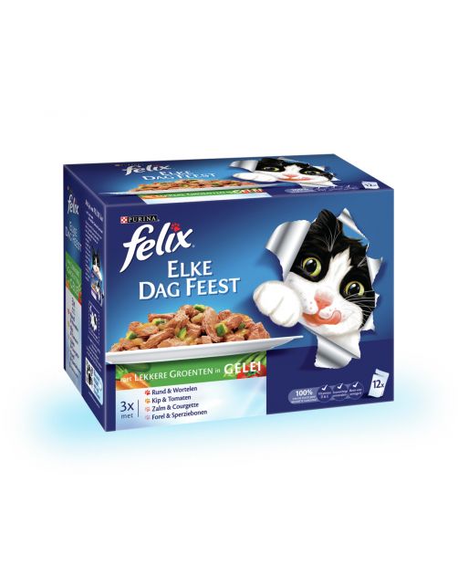 Felix Multipack Maaltijdzakjes Elke Dag Feest 100 g - Kattenvoer