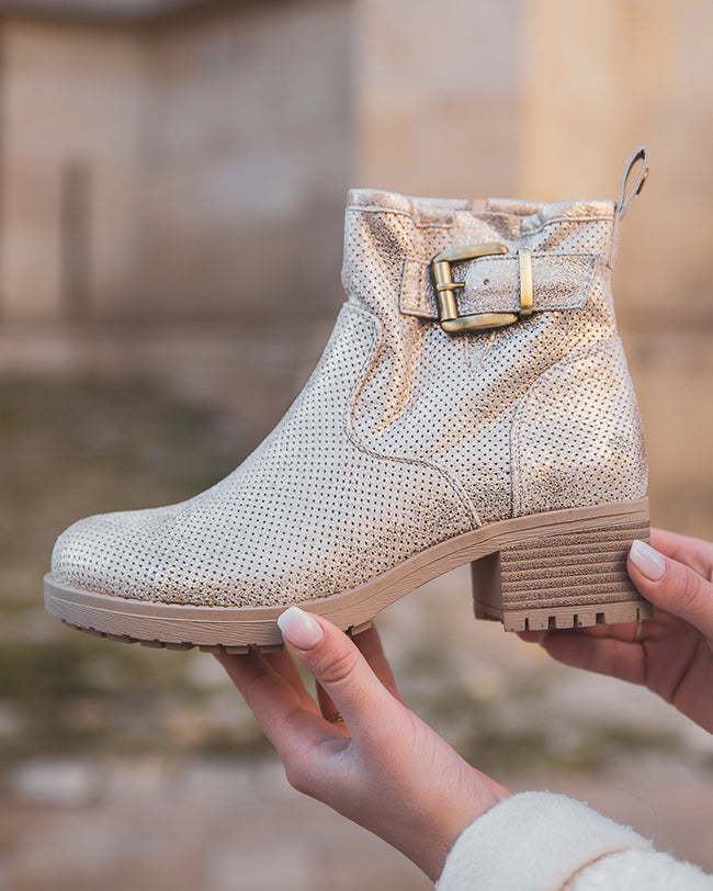 Bottines femme dorées printemps - Macha