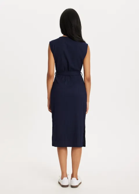 Maxi jurk met structuur blauw (BLW.D)