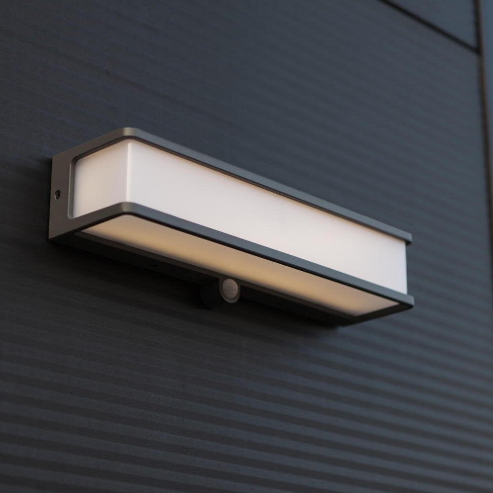 LED Solar Wandlamp Doblo in Antraciet en Wit 16,5W 1800lm IP54 met Bewegingsmelder