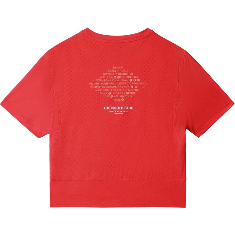 The North Face Face AO Glacier Crop SS Tee Women Horizon Red