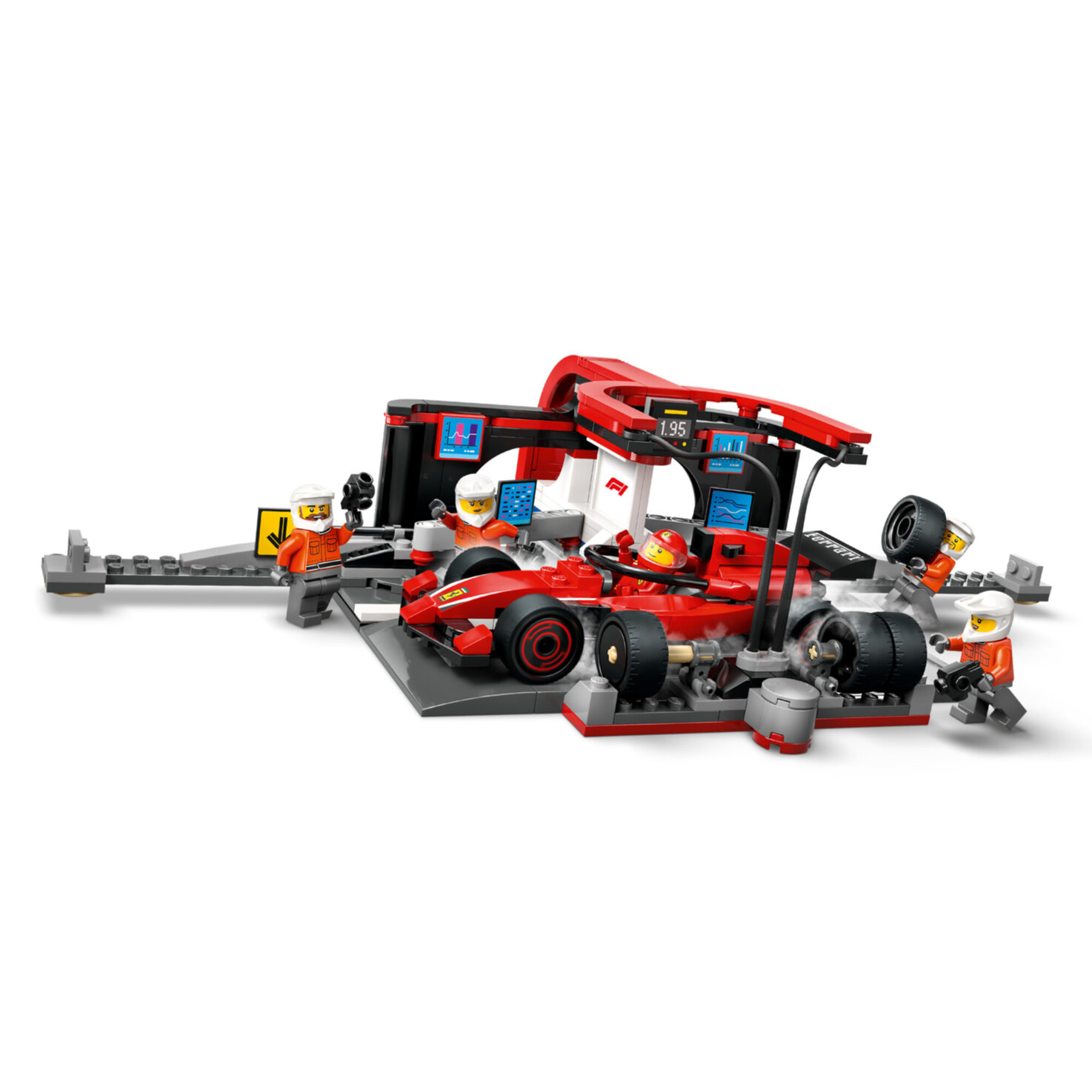 LEGO® City 60443 F1 Boxenstopp mit Boxencrew und Ferrari Flitzer ab 6 Jahren