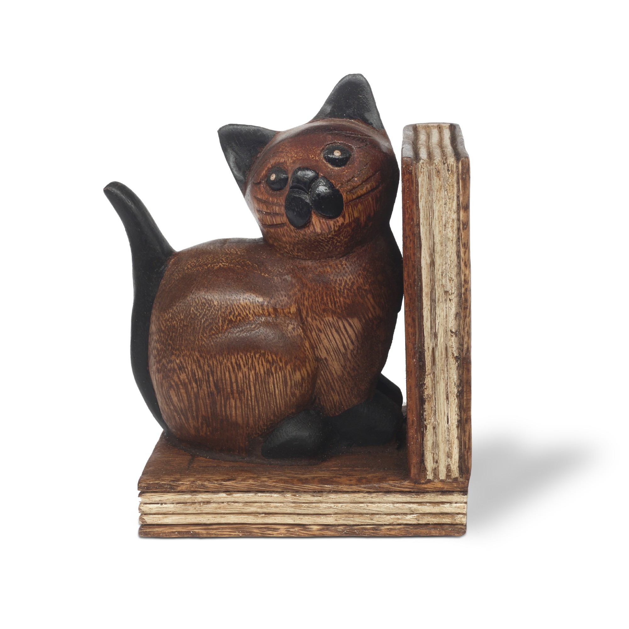 Set Buchstützen 'Katze', aus Akazienholz von fischer's lagerhaus