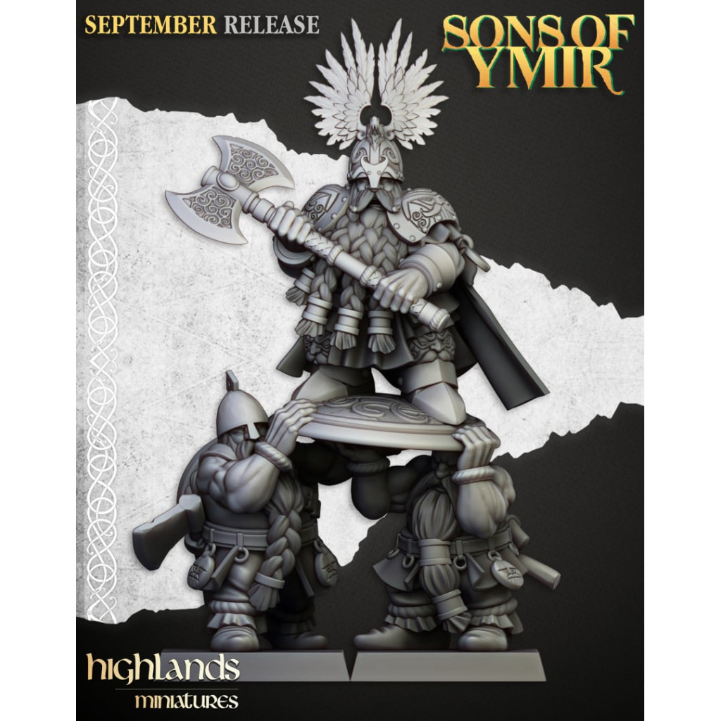 Highlands Miniatures - Sons of Ymir - Roi Nain sur Porteurs de Boucliers