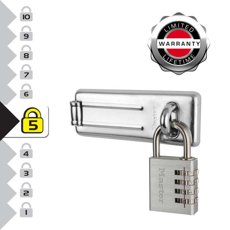 Master Lock grendel inclusief combinatieslot 110mm lang