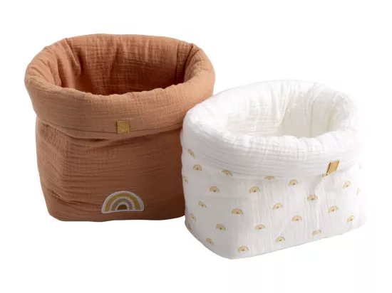Panières de rangement lot de 2 en coton