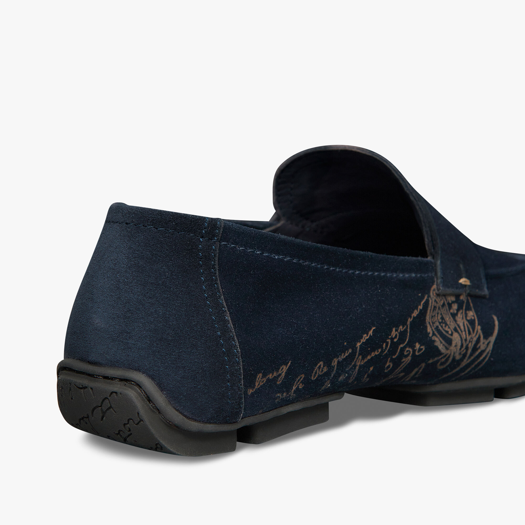 Mocassin Lorenzo Drive En Cuir Camoscio Scritto