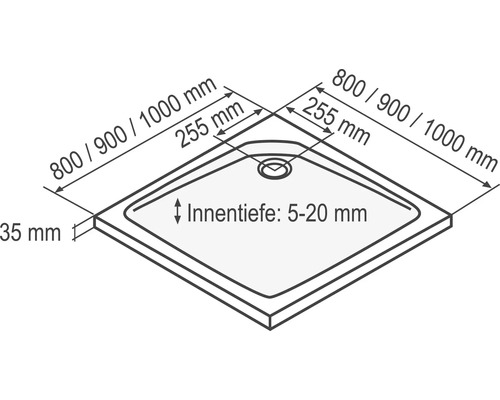 Complete douchebakset SCHULTE Extra-vlak 100 x 100 x 3,5 cm alpinewit glad D20010 04