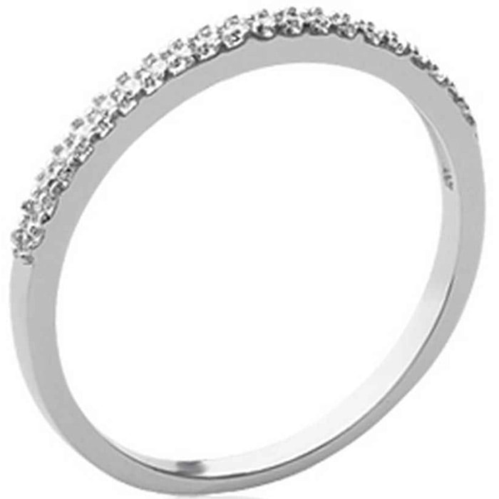 Bague - Argent 925/1000 rhodié & oxyde de zirconium