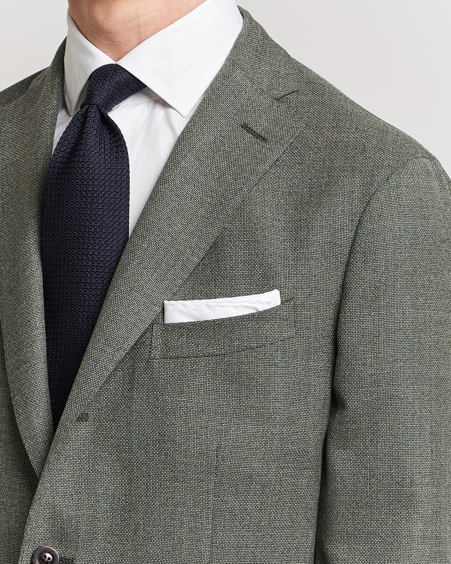 Eton Signature Twill Pocket Square White