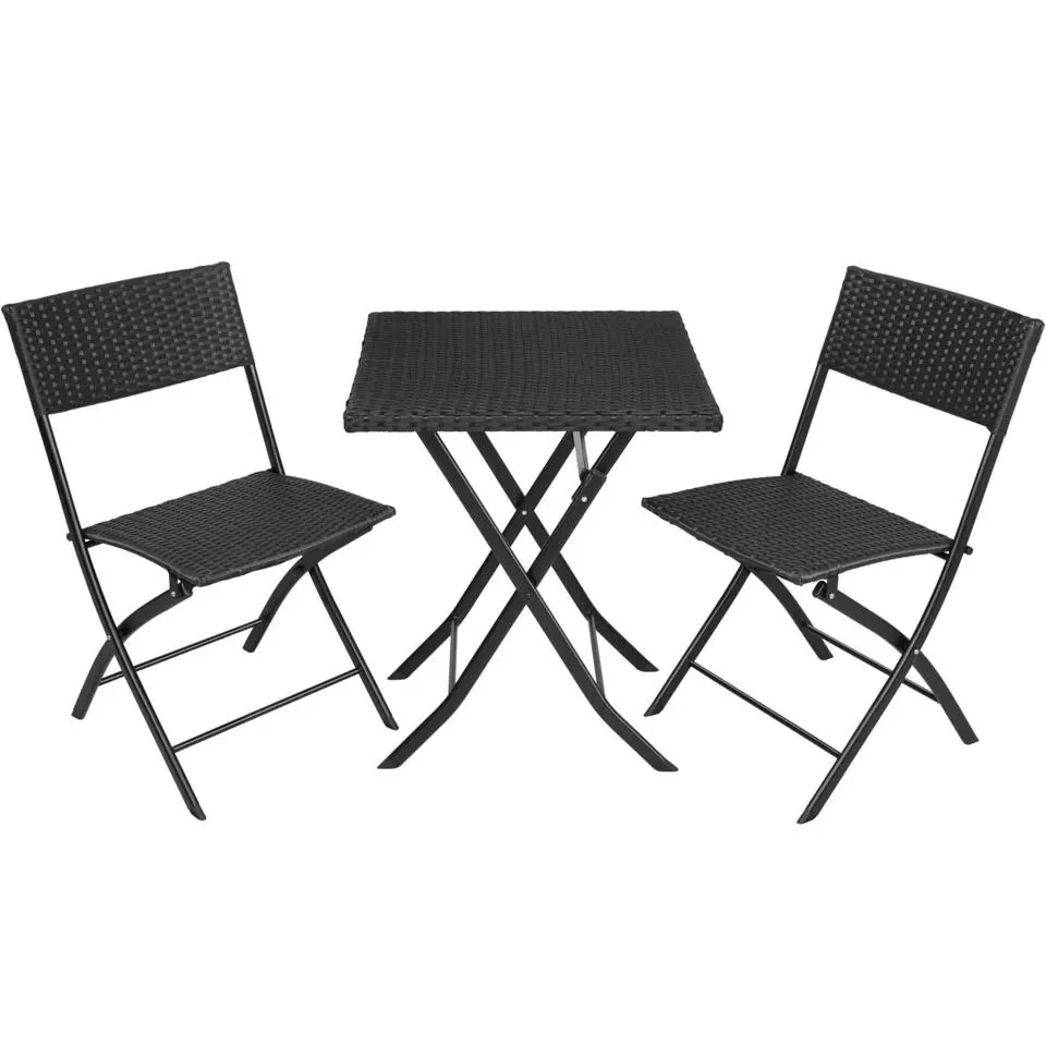 tectake Wicker balkonset Trevi, Zwart