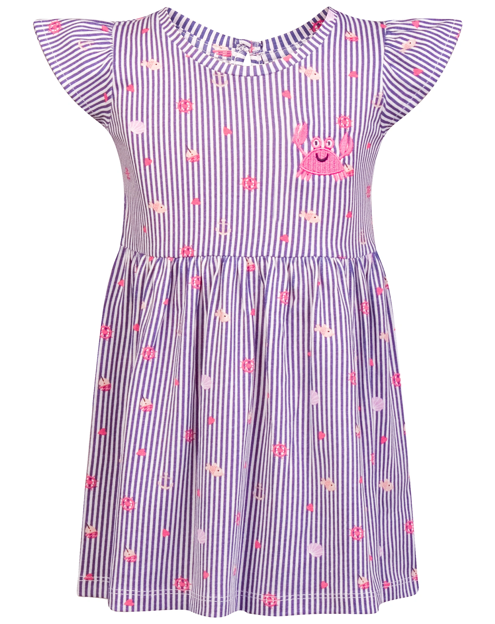 Kurzarmkleid HAPPY CRAB gestreift in jeans blue