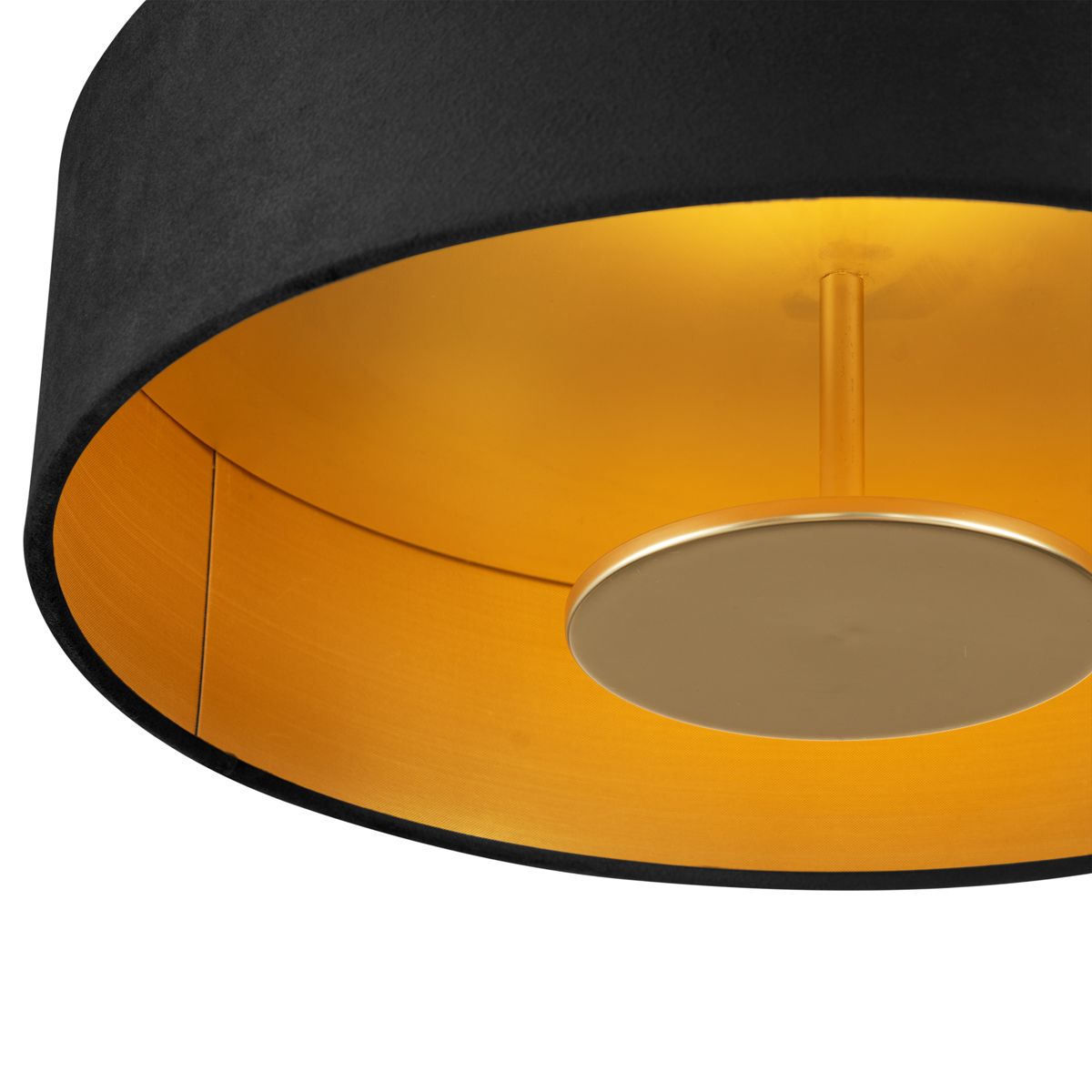 Moderne plafondlamp zwart velours incl. LED 3-staps dimbaar - Bredow