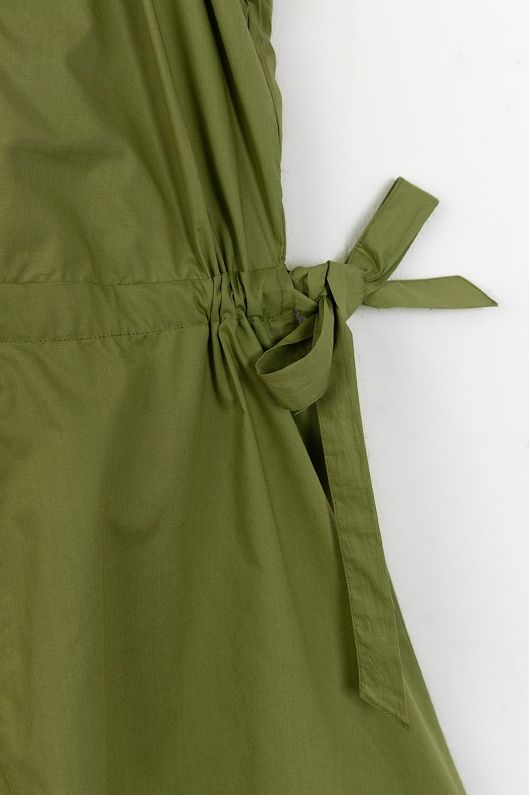 Groene korte poplin jurk