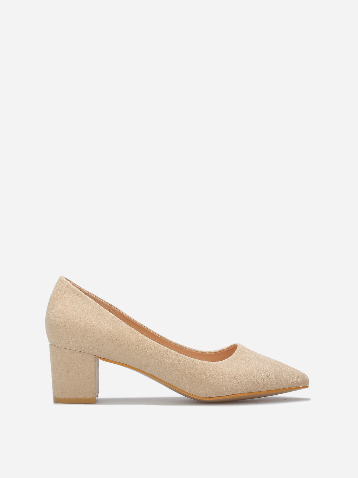 Escarpins en suédine à bout pointu- Beige