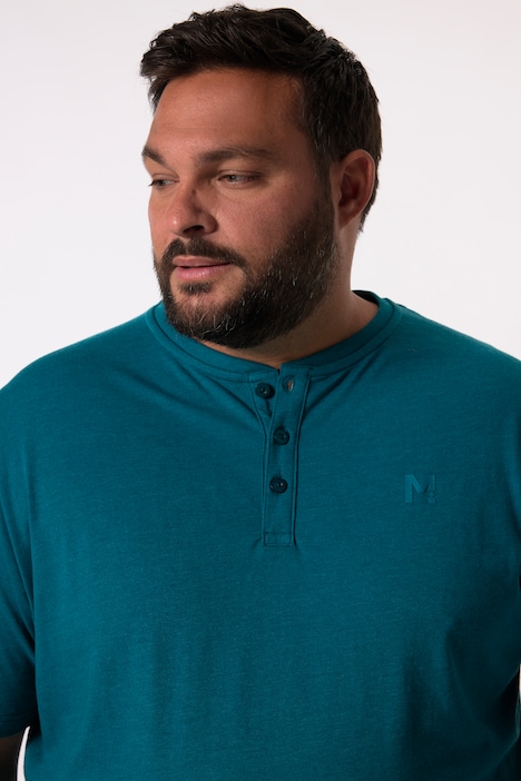 Men+ Henley, 2er-Pack, Basic, Halbarm, Rundhals, bis 8 XL