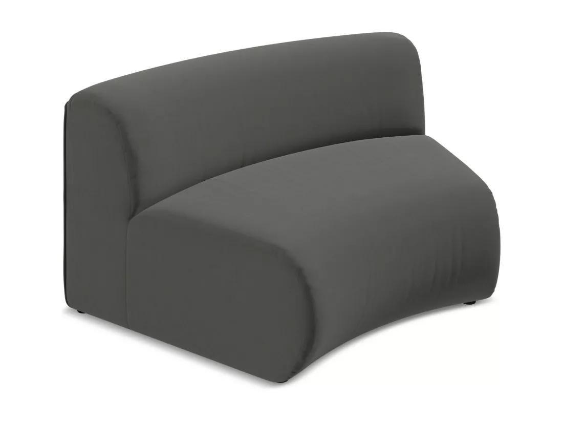 Fauteuil d'angle pour canapé modulable en velours - acier - EKAHI