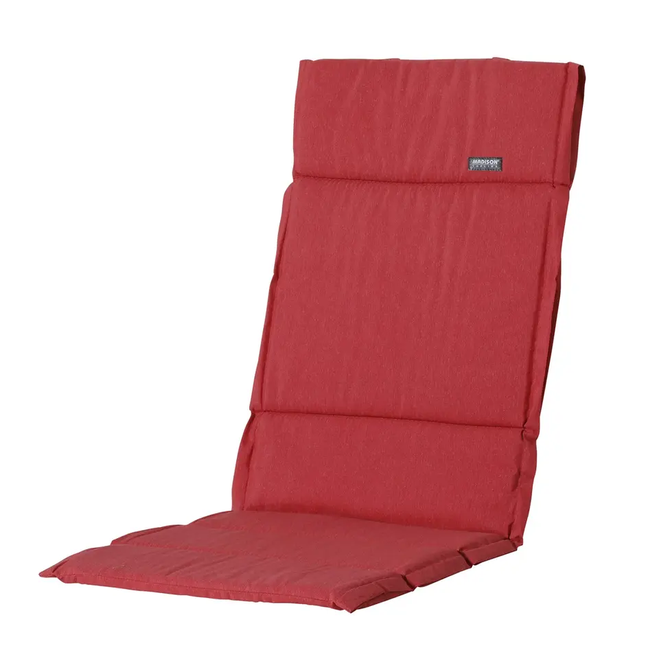 Madison - Tuinkussen Fiber Deluxe Panama brick red - Ca. 125x50 cm - Set van 4