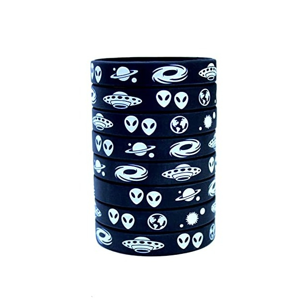 (24er Set) Party Geschenke Kinder Geburtstag Mitgebsel Weltraum Armband Mitbringsel - Ufo / Alien