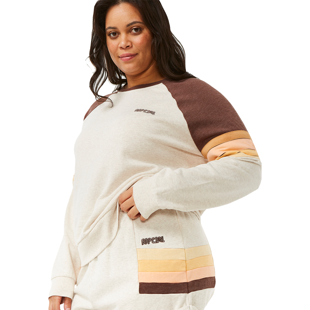 Rip Curl Block Party Track Shorts Damen oatmeal marle