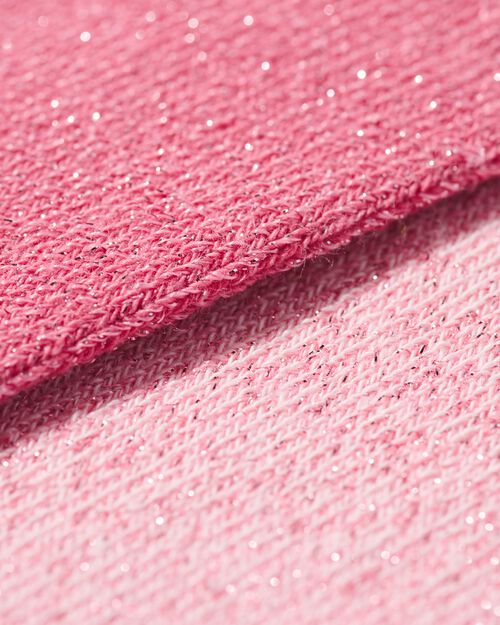 2 paires de collants épais enfant avec coton rose