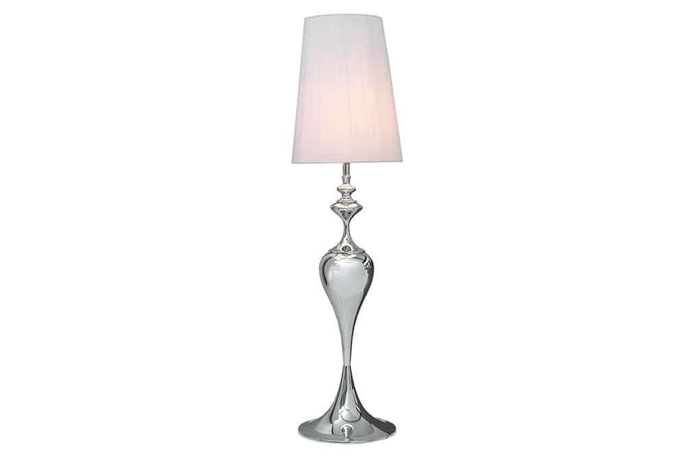Edle Design Stehlampe LUCIE 160cm silber weiß Barock Stil Stehleuchte
