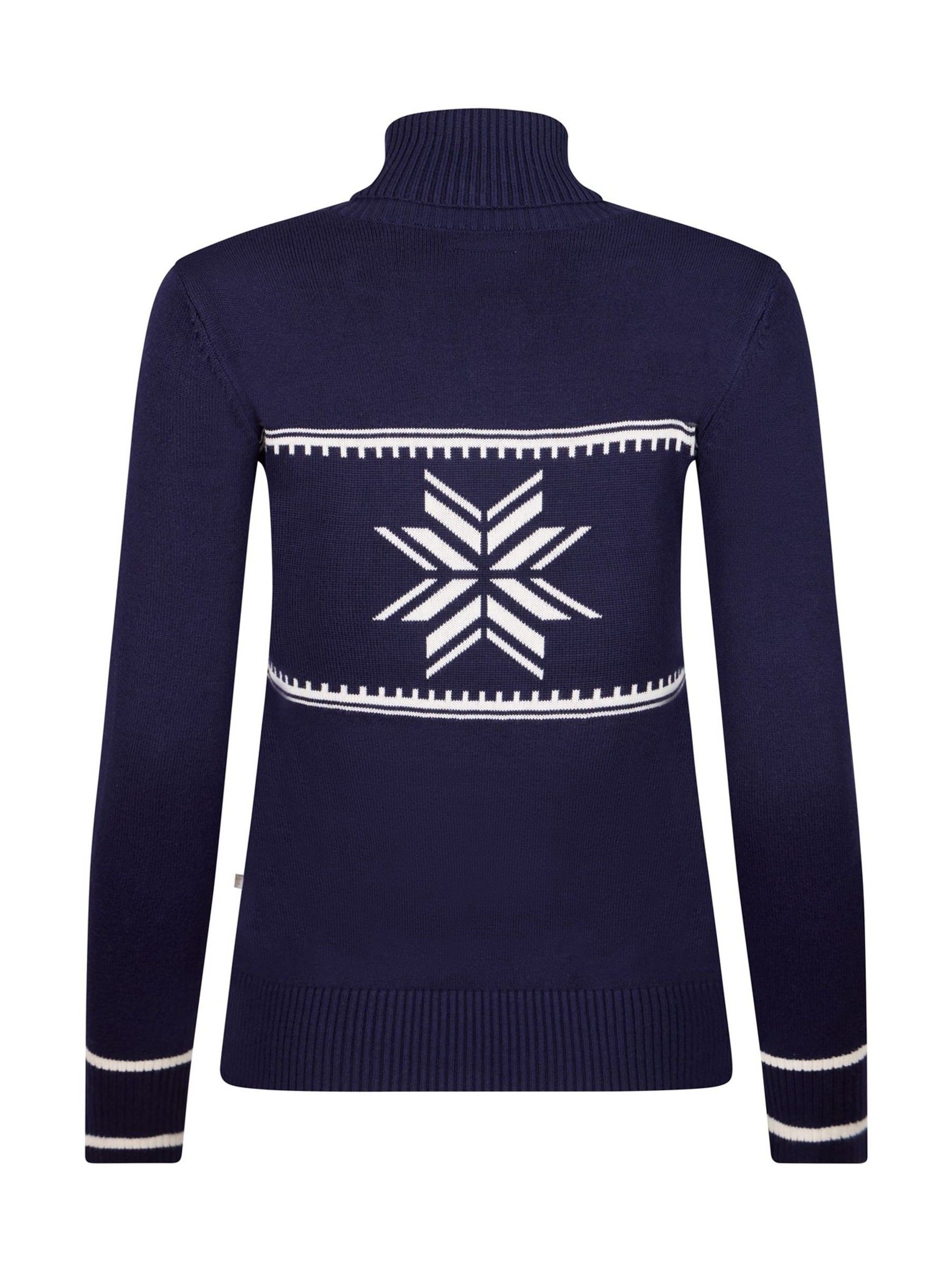 Blauw - The Little Tailor slim fit kersttrui met sneeuwvlokken
