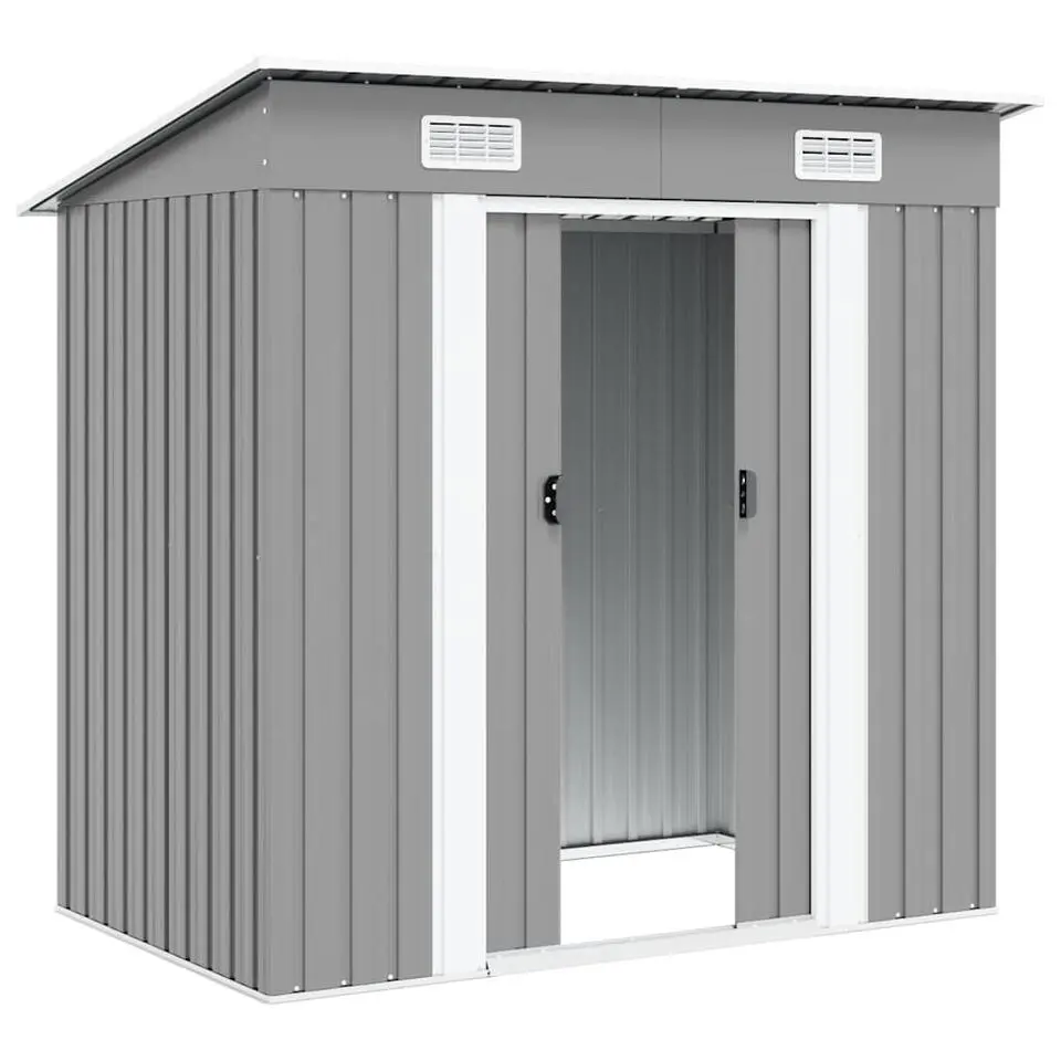 vidaXL - Tuinschuur - Grijs - Staal