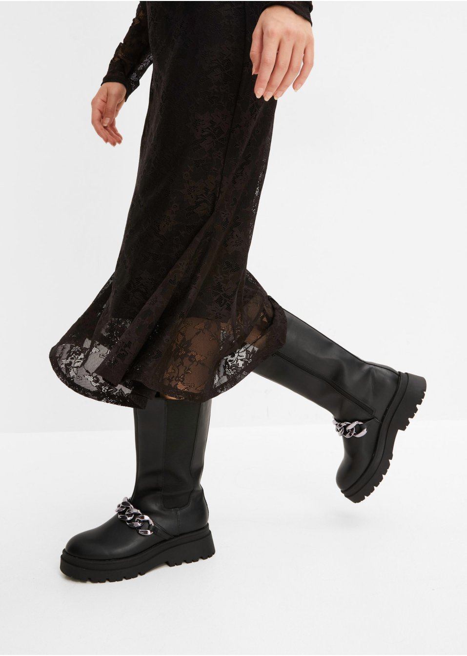 Robe midi en dentelle