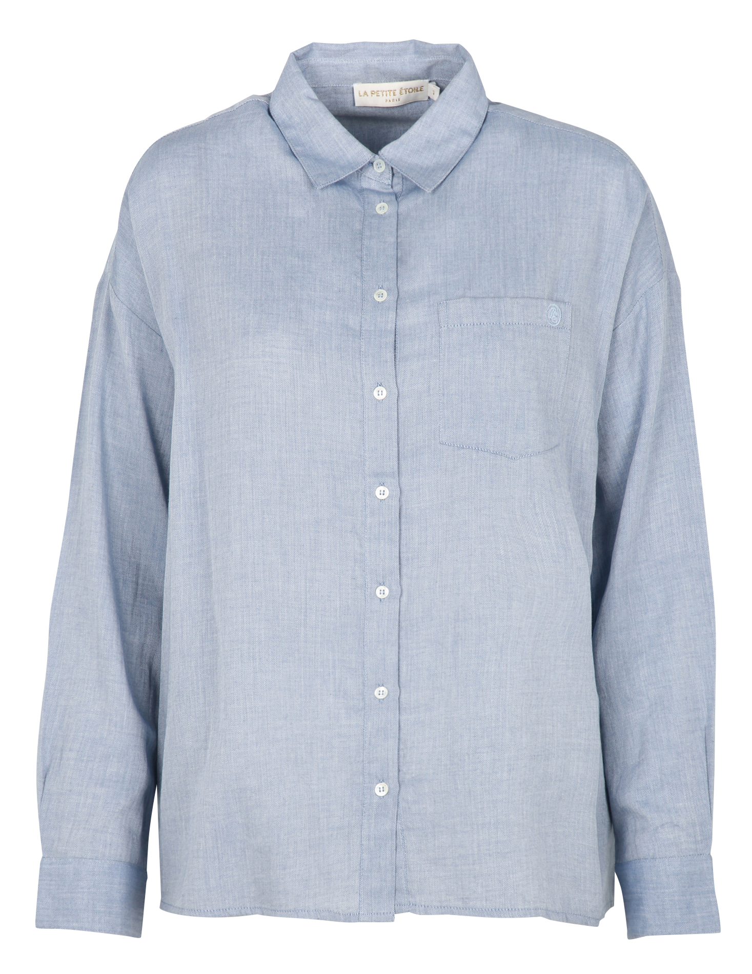 CORALIA - Chemise col classique en coton | Bleu