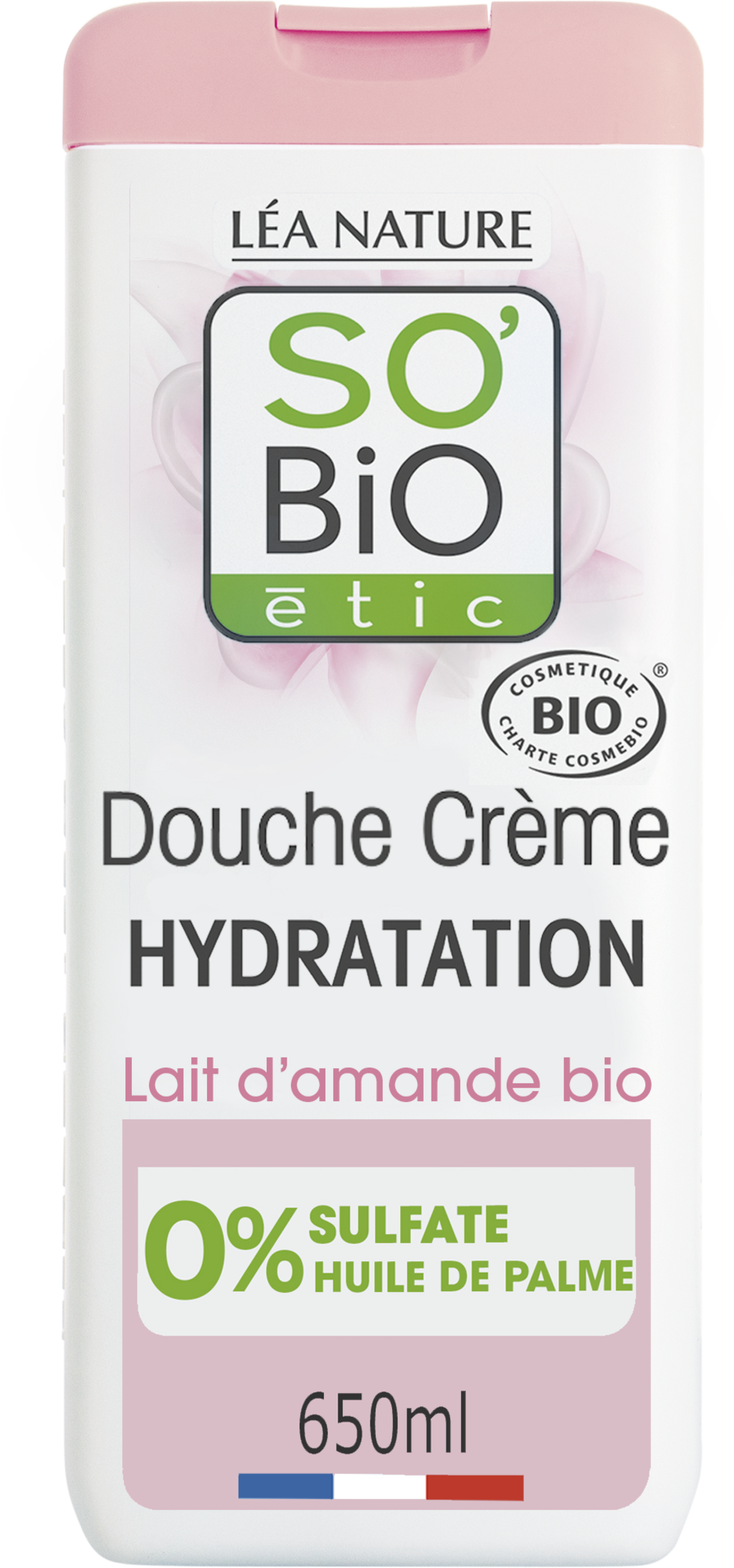 LÉA NATURE SO BiO étic  Hydratisierende Duschcreme Bio-Mandelmilch, 650 ml