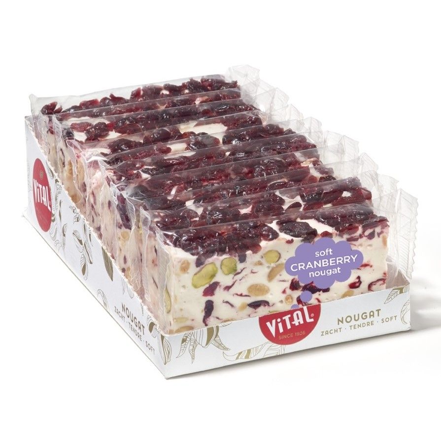 Vital Nougat slice cranberry 100 gram