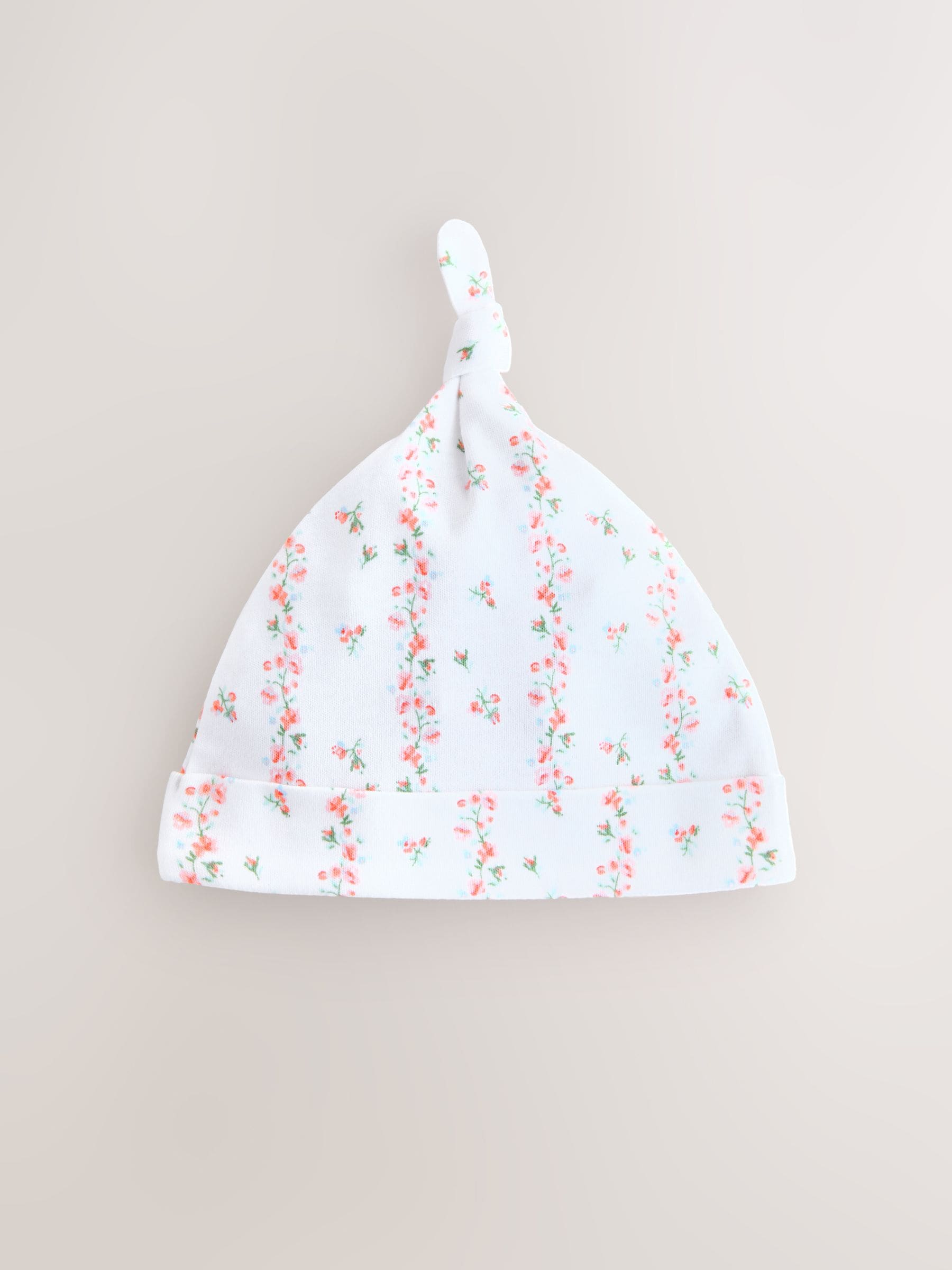 Roze/wit - Set van 3 babymutsen met strik (0-12mnd)