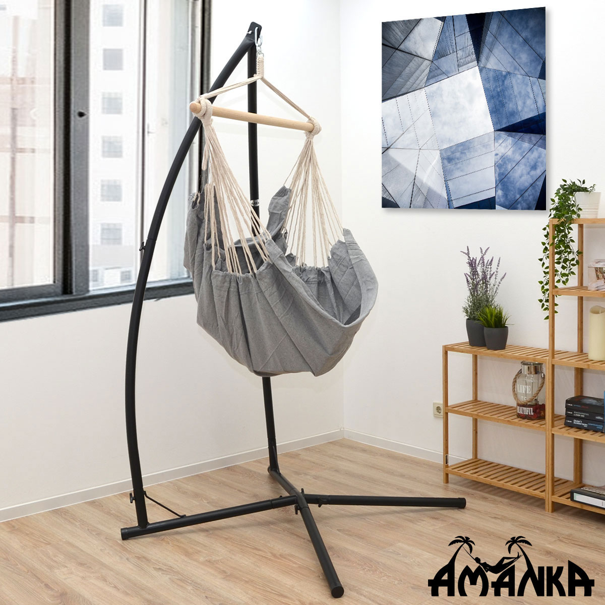 Hängesessel Gestell Outdoor bis 120kg - 215cm Stahlrohr Ständer für Hängestuhl