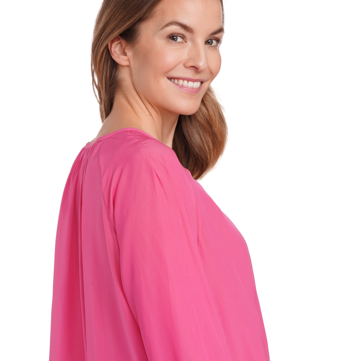 Gina Benotti Damen Bluse in Unifarben pink
