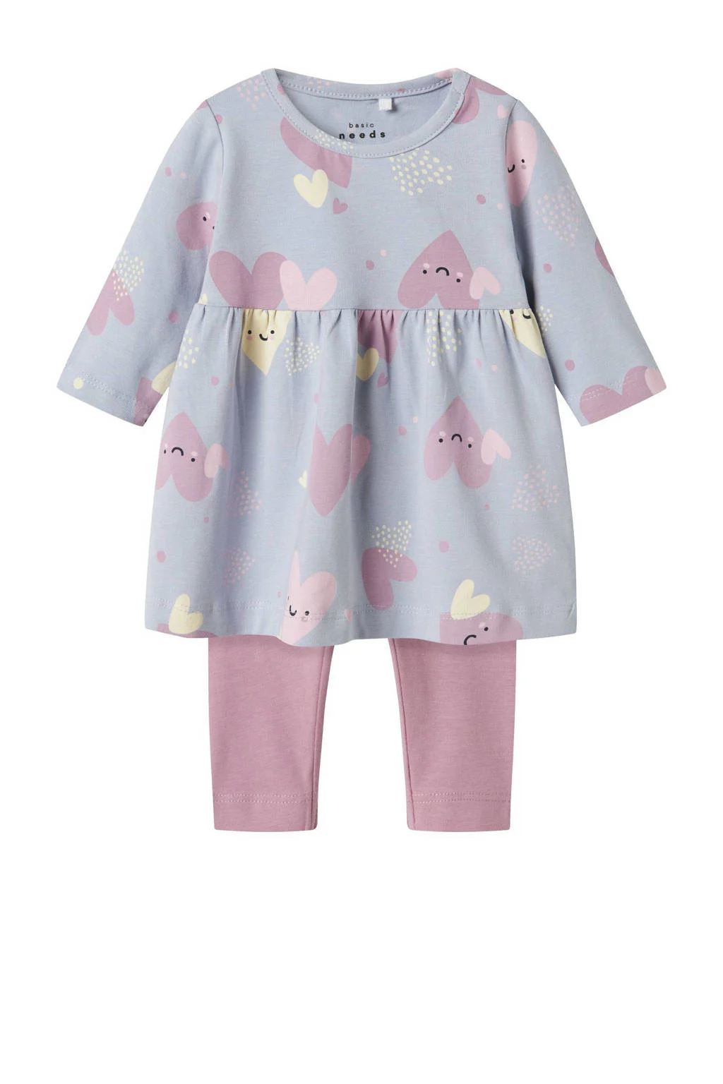 NAME IT jurk + legging + haarband lila/roze