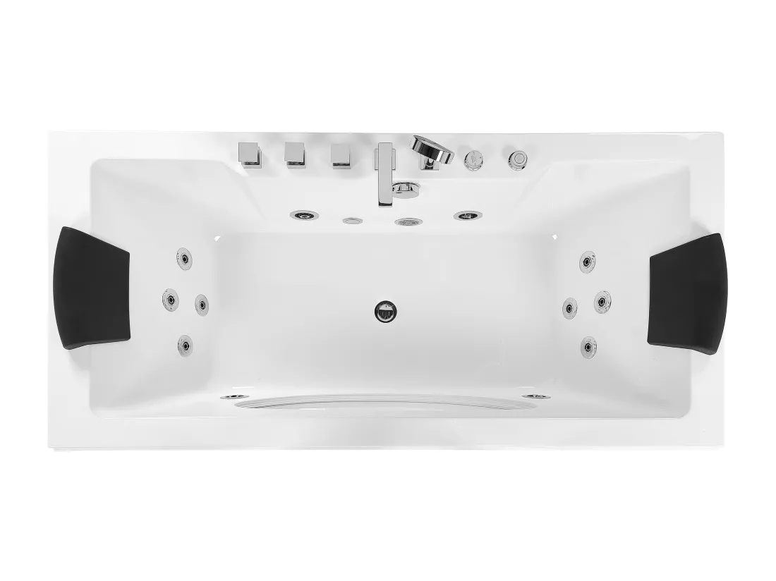 Baignoire balnéo blanche 170 x 80 cm avec LED HAWES